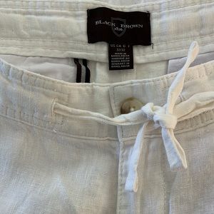 BLACK BROWN 1826 White Linen Pants Size 32/32 in VGUC